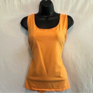 G-20 Talbots Orange Lace Trim Pullover Sleeveless‎ Summer Tank Top Size XL